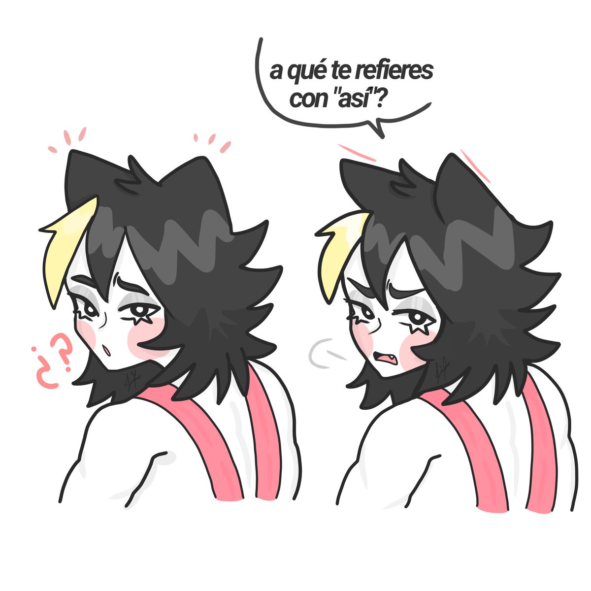 MelloDoodles's tweet photo. 🟨 así como? 🟨

-minicomic
🐱:you d-don't mind cooking like that?
🐯:What do you mean by "like that"?
🐱: !!
🐯: "like that"? how?

#español #comic #Mexico #Cat #draw #artwork #doodle #DigitalArtist #sketch https://t.co/sxnxTs4iWJ