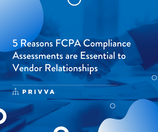 PrivvaInc's tweet photo. Here are 5 reasons your organization needs a comprehensive third-party FCPA compliance assessment program. 

https://t.co/dzbQkvVFiR

#vendorriskmanagement #TPRM #riskmanagementsoftware #FCPA https://t.co/ZlBUpLxLAP