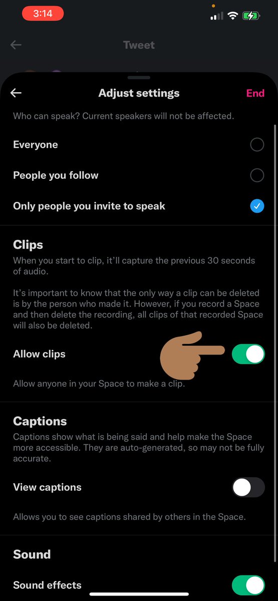 JoselinMane's tweet photo. 🚨New @TwitterSpaces Feature Alert🚨
✂️#SpacesClips Settings
Toggle on / off
Thoughts?
#TwitterSpacesTips #TwitterSmarter #TwitterTips #SpacesTips #SocialAudio #TwitterSpaces #SpacesReplay #SpacesHost https://t.co/DQusvznJOk