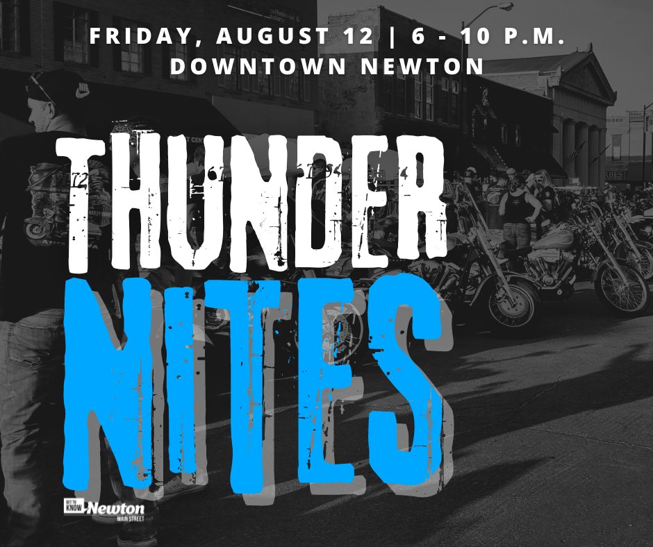 Bike Night is back thanks to Newton Main Street! Head downtown from 6 - 10 p.m. on Friday, August 12 for live music from Standing Hampton, food trucks, vendors, a beverage garden and, of course, the bikes!