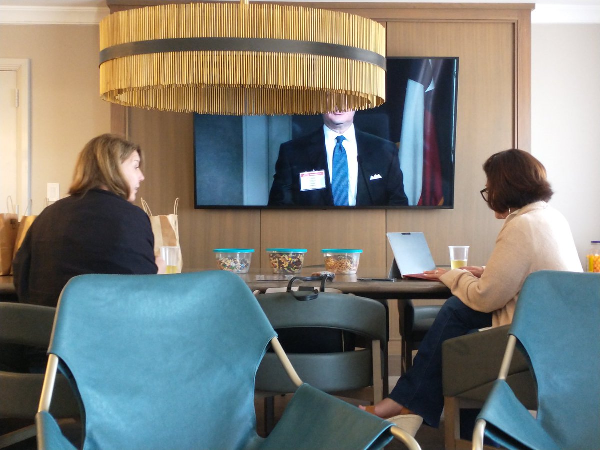 @judgecanales <a href="/statebaroftexas/">State Bar of Texas</a> <a href="/familylawSBOT/">Family Law Section, State Bar of Texas</a> <a href="/TexasBarCLE/">TexasBarCLE</a> <a href="/kmarvel/">KarenMarvel</a> <a href="/stroh92/">Judge Andrea Thompson</a> Presenters Cindy Tisdale and Kristal Thomson hard at work preparing to drop some knowledge on #AFL2022 attendees while also listening to and learning from other presenters. <a href="/familylawSBOT/">Family Law Section, State Bar of Texas</a>