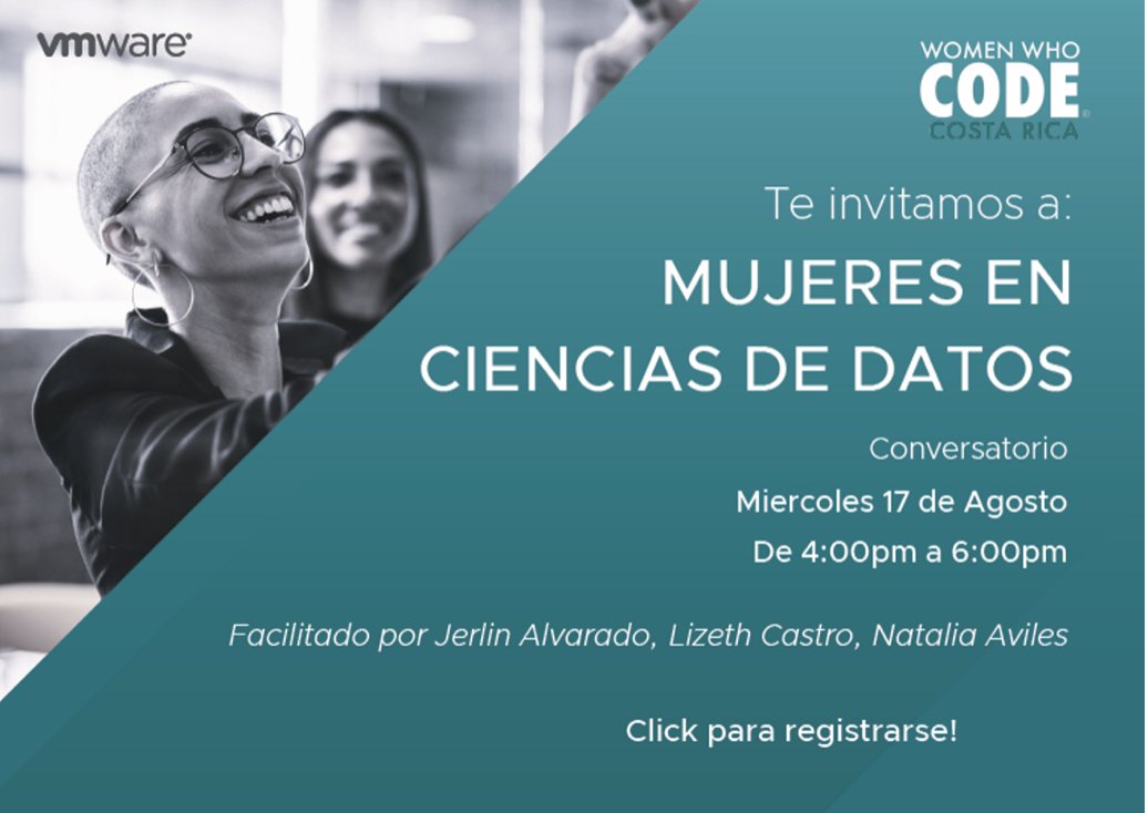 wwcodecostarica's tweet photo. Conversatorio: Mujeres en Ciencias de Datos https://t.co/QD5dSPNBNU
 3 Maravillosas Profesionales en el área que nos ayudaran a entender sobre las oportunidades en esta rama de la tecnología https://t.co/PV6rvKBH9E