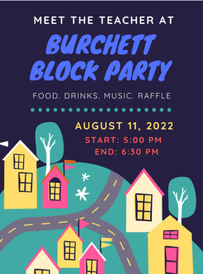Burchett_ES's tweet photo. Burchett Bobcat families, please join us tomorrow for our meet the teacher block party. 
There will be food, drinks, games, music, and a raffle. 
We are excited to see and meet our Bobcats for the 2022-2023 school year.
@Burchett_PTO
@Gina_Gonzls https://t.co/MJgfIr4NZn