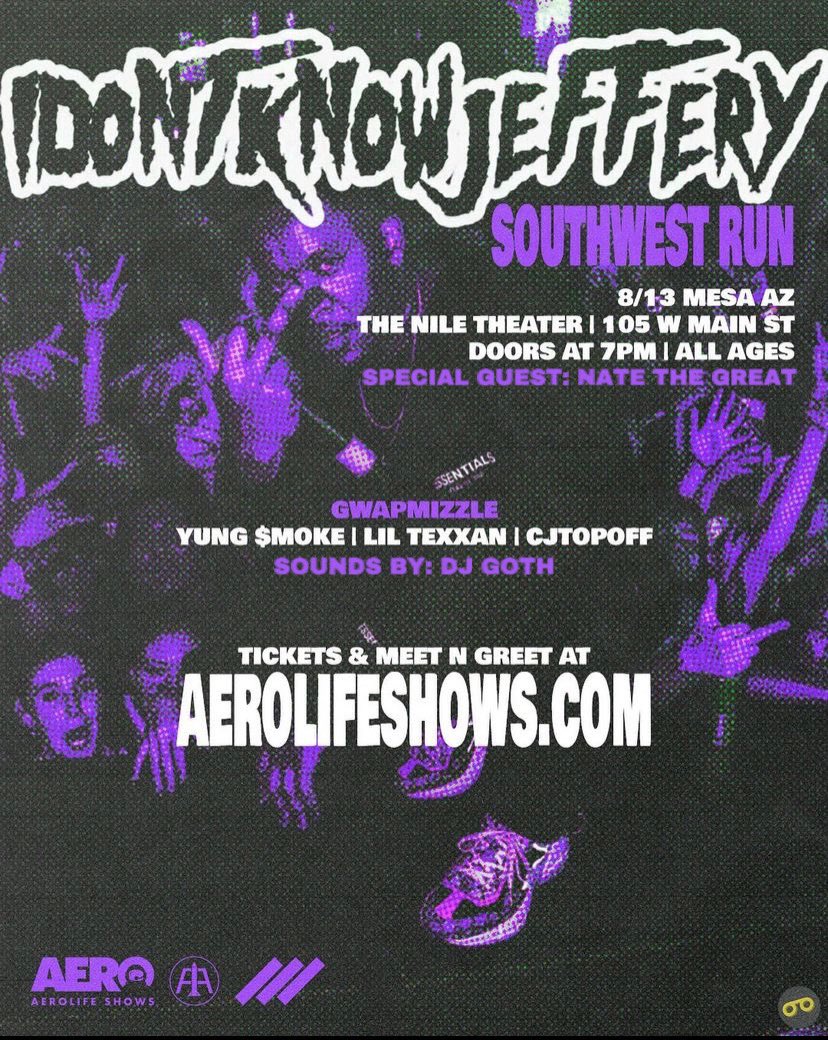 yungsmoke's tweet image. MESA!!🌅

THIS SATURDAY @niletheater 

•POWERED BY: @AEROLIFESHOWS 
•SOUNDS BY: @n0t_g0th 
•ALL AGES | 7PM
•21+ FULL BAR
•EXCLUSIVE TOUR MERCH + NEW AERO DROP

ticketgrind.com/event/view/aug…