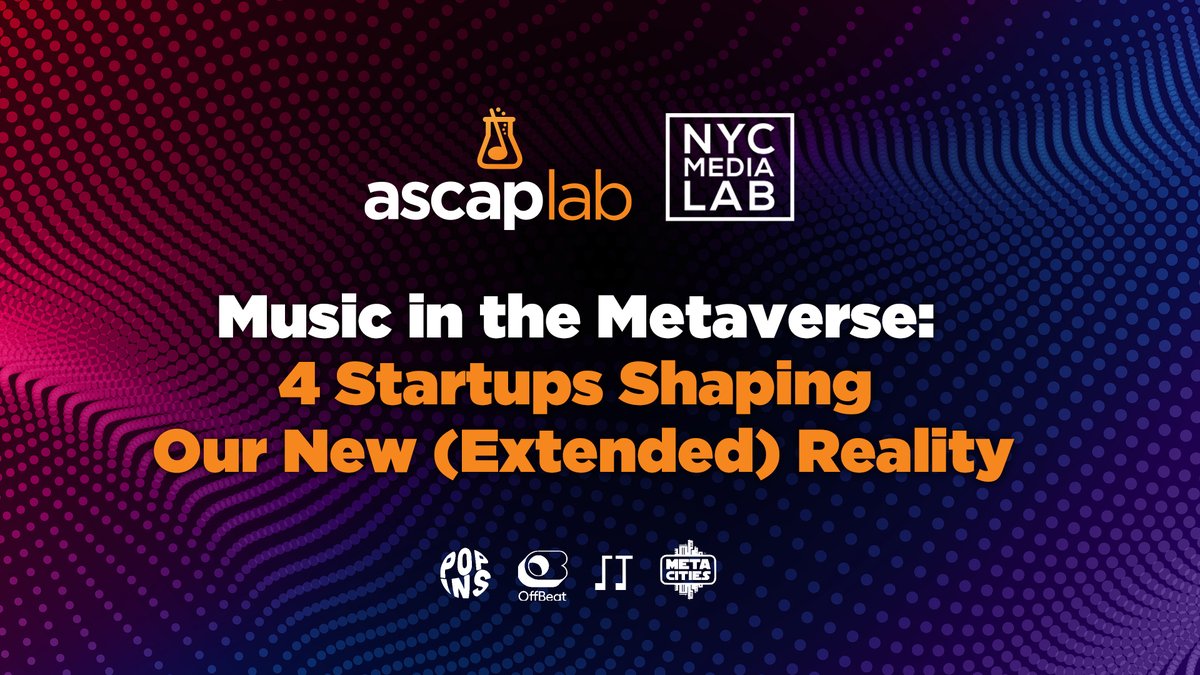 That's a wrap! Big thanks to our partner <a href="/ASCAP/">ASCAP</a>, and to startup teams <a href="/popinsdotio/">Popins</a>, <a href="/OffBeat_App/">OffBeat</a>, <a href="/Sol_Tunes/">Sol Tunes</a> &amp; <a href="/MetaCitiesXR/">MetaCities</a> for showcasing your innovative and inspiring emerging tech. The future of music in the metaverse looks bright 😎 #ASCAPLab #DemoDay