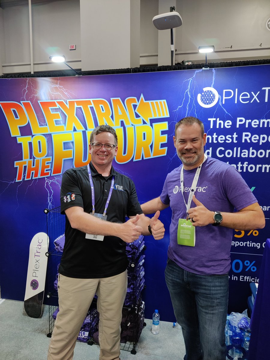 Chilling with the folks at the <a href="/PlexTrac/">PlexTrac</a> booth at <a href="/BlackHatEvents/">Black Hat</a>.

If you want to level up your reporting game, PlexTrac is the ticket. They don't pay me to say that, I'm just a fan.