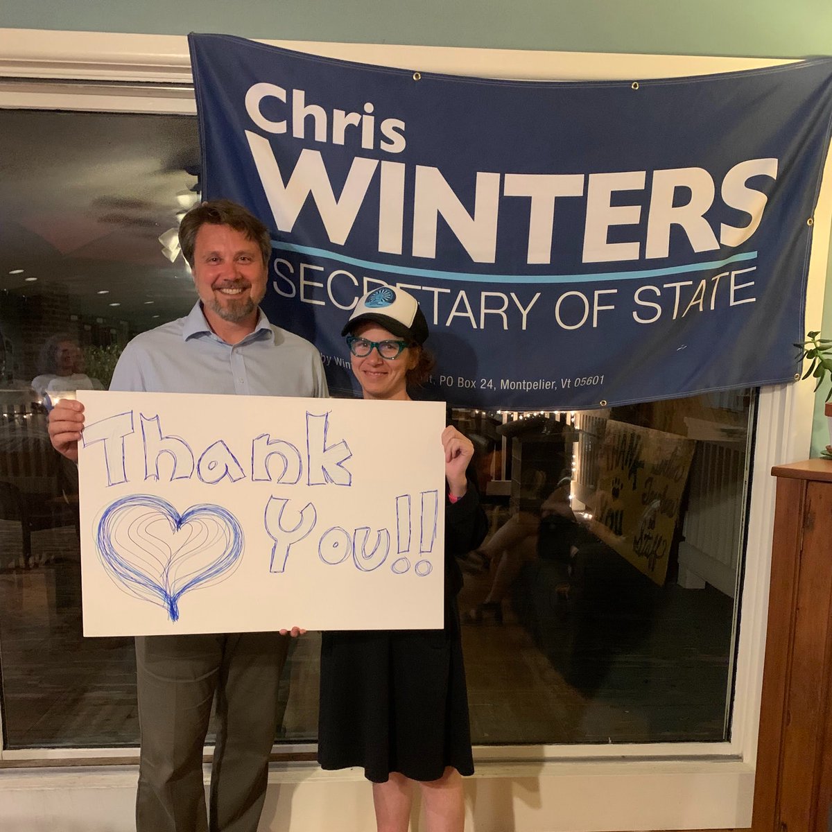 WintersVermont's tweet photo. Yesterday was a road trip. Today a new journey starts! Thank you all for your help and support. #vtpoli https://t.co/gmjKFdF49e