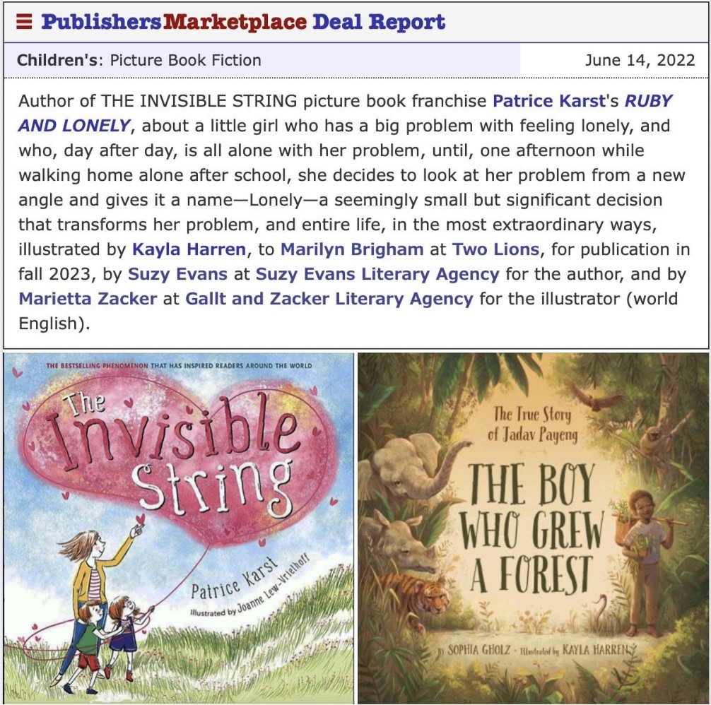 Excited to announce that my author of The Invisible String franchise that's sold more than a million copies worldwide has a sweet new picture book RUBY AND LONELY, about a little girl who has a big problem with feeling lonely, being published next fall! #mswl #mswishlit
