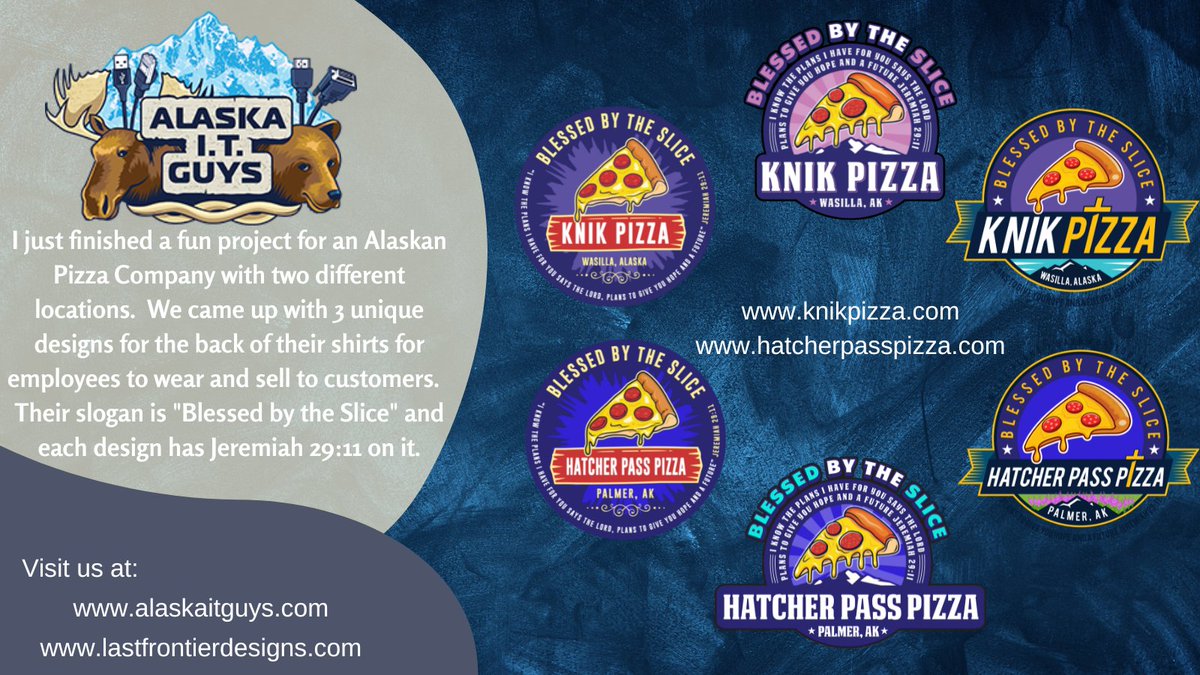 Just finished up a great project with our design partner, Last Frontier Designs. It was for a small pizza company in Alaska.