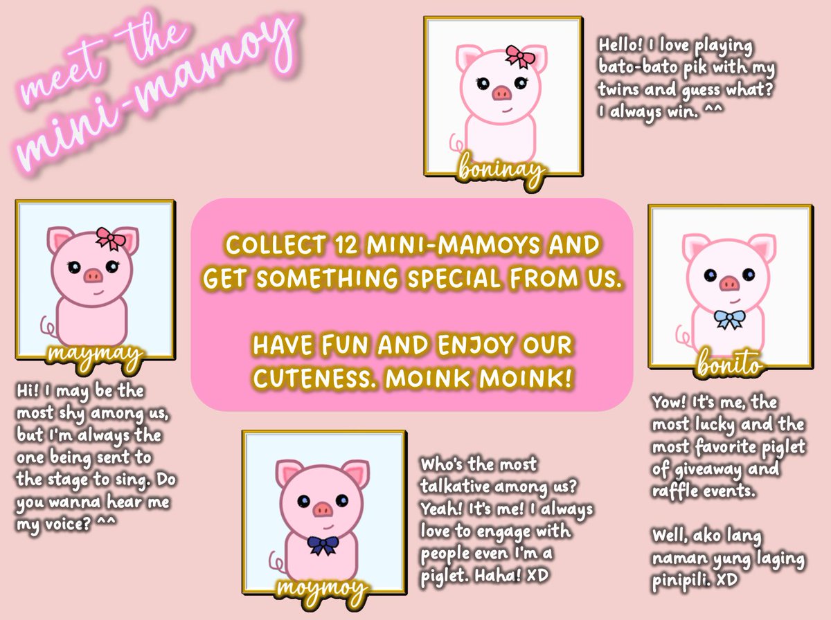 ppt_cutie's tweet photo. If you're a mini-mamoy, who among them resembles you? 🤭🤔

Interact on this post and get a chance to have 1 mini-mamoy! 🐷💕

4 winners via Twitterpicker
End in 24 hours

#digitalart #nftart #PowerpointNFT #PPTart #NFTCommmunity #MamoyCutie #NFTGiveaways https://t.co/9iRDQbxXZb