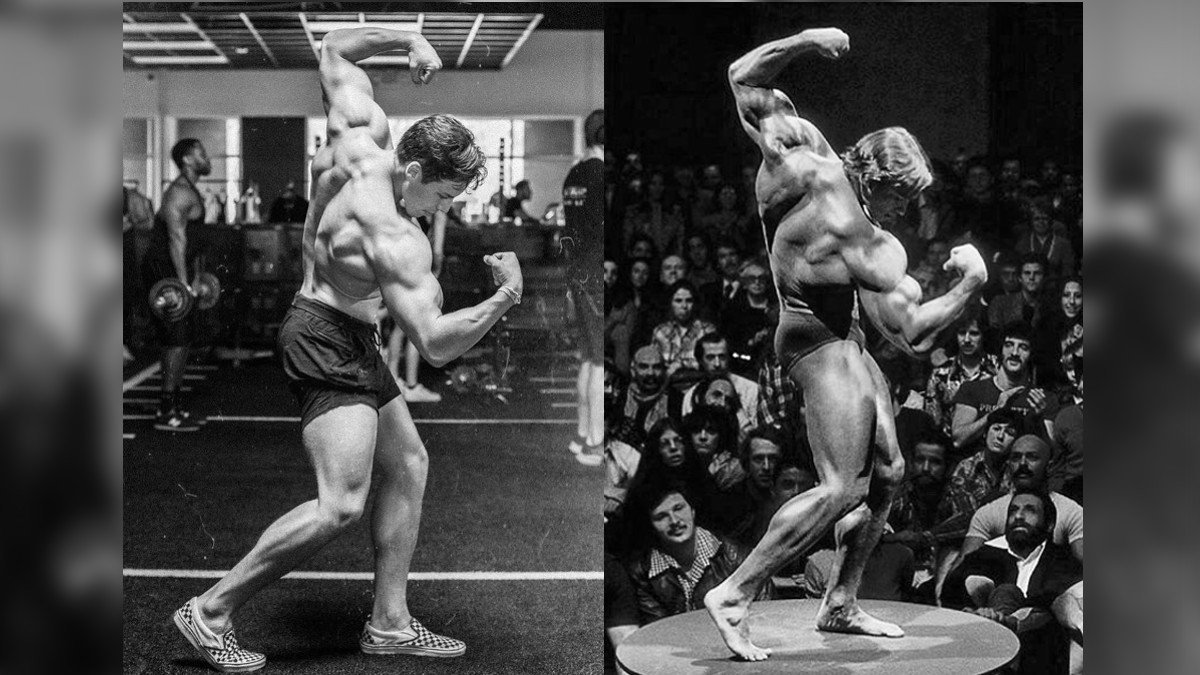 Arnold Schwarzenegger Double Biceps Famous Pose