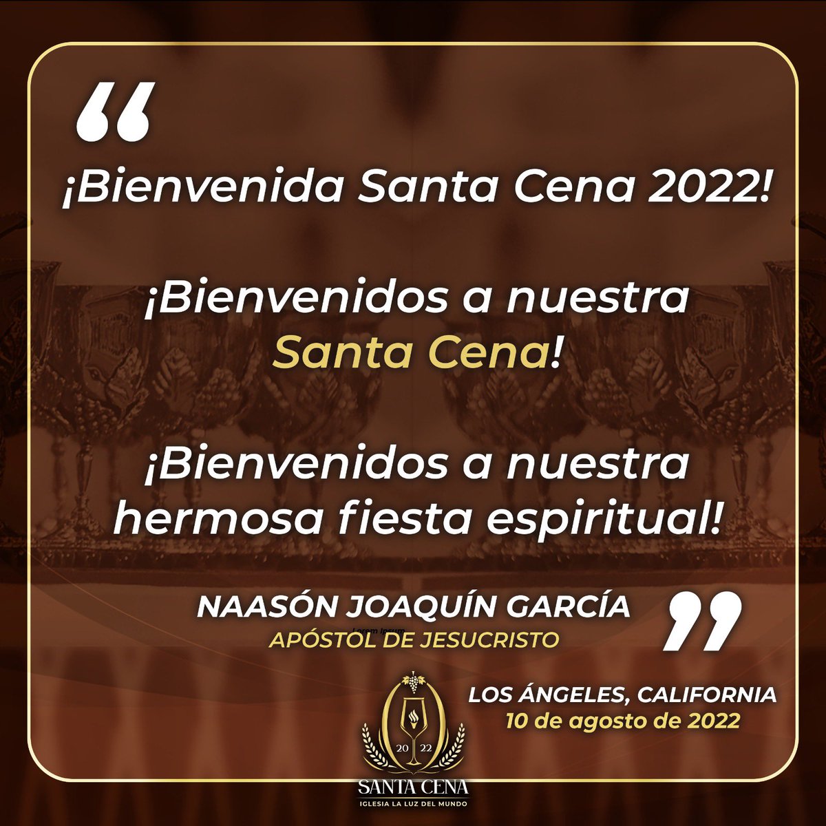 iglesialldm's tweet photo. ¡Bienvenida Santa Cena 2022!

¡Bienvenidos a nuestra Santa Cena!

¡Bienvenidos a nuestra hermosa fiesta espiritual! 

#ElAmorNosUne | #SiempreUnidos | #SantaCenaLLDM https://t.co/ZsreLAopvT