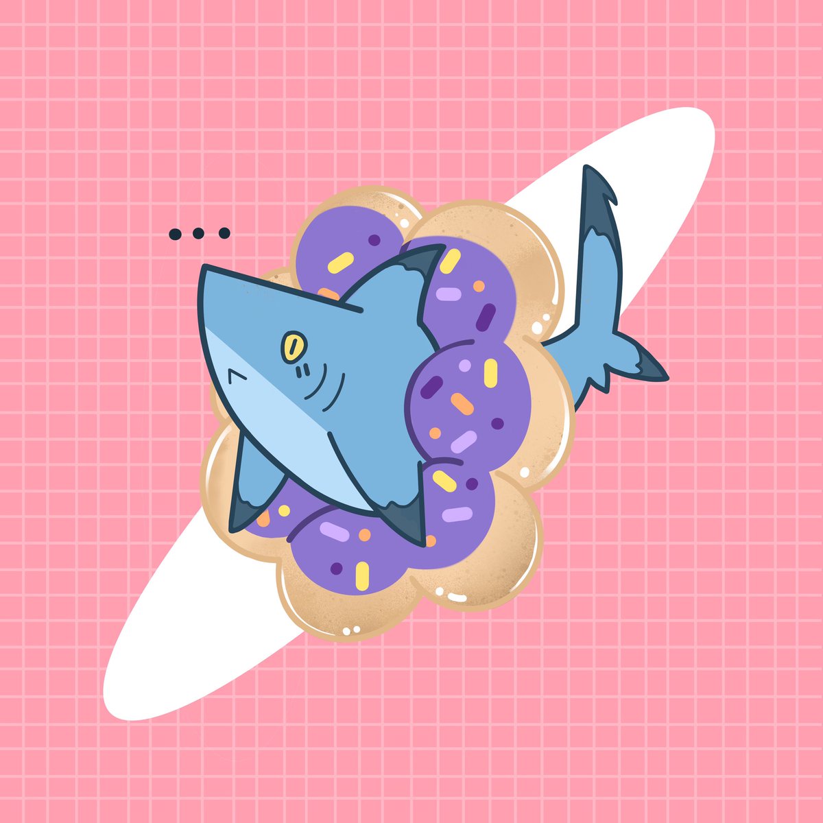 sharkurrito's tweet photo. He’s a shark. Stuck in a mochi. He’s a mochi shark. https://t.co/wpE2XQ7RcA