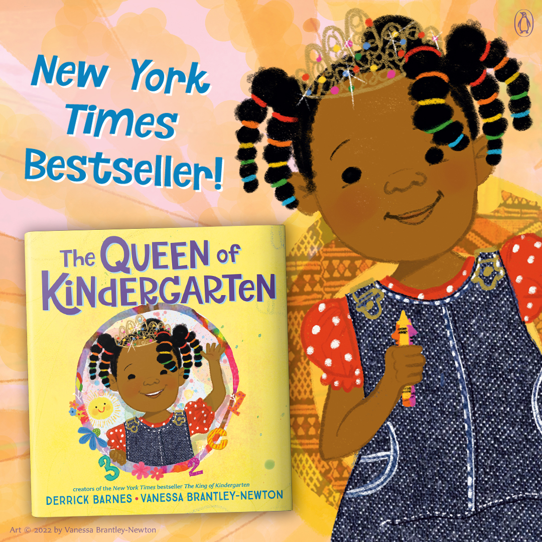 Congratulations @Author_DDB & and Vanessa Brantley-Newton! THE QUEEN OF KINDERGARTEN is a @nytimesbooks bestseller! 🎉🎉🎉 A massive THANK YOU to all the teachers and librarians that have shared this joyful picture book with your young readers! 💕