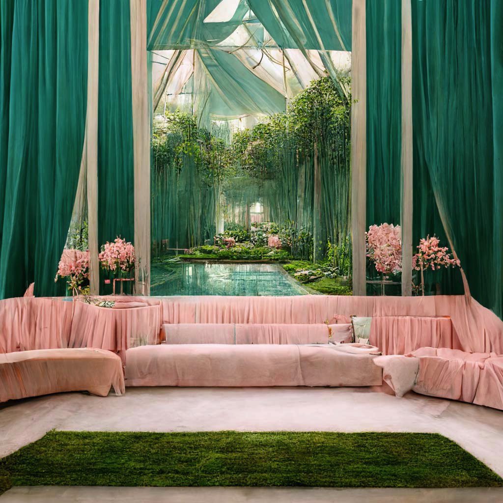 Tea Garden Room🖤 Swept away into the afternoon meditation oasis. . .#NFTCommunity #NFTs #ai #meditation #meditationart