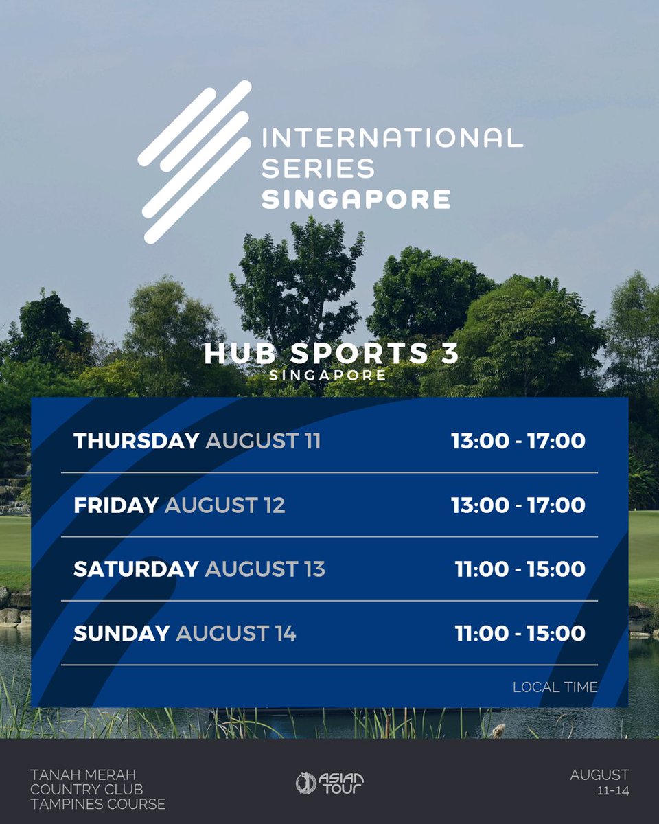 Find out where to watch the live coverage for this week's 𝗜𝗻𝘁𝗲𝗿𝗻𝗮𝘁𝗶𝗼𝗻𝗮𝗹 𝗦𝗲𝗿𝗶𝗲𝘀 𝗦𝗶𝗻𝗴𝗮𝗽𝗼𝗿𝗲 ⬇️

🔗 linktr.ee/asiantourgolf

#InternationalSeriesSingapore #InternationalSeries #whereitsAT