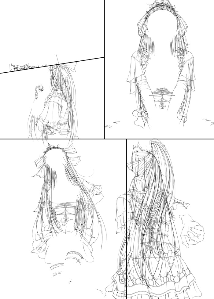 最近ツイッターでは殆どアップしていない作業中のオリジナル18禁漫画「おうさま!」(仮)
一応暑いけどうちわで扇ぎながら作業してるよ~。
って事で現在作業中のページの脱衣差分と後ろ髪の主線だけ!
やはり髪の毛は2種類描くんじゃなかったな~メンドクサすぎる~。
今更遅いけど...😢