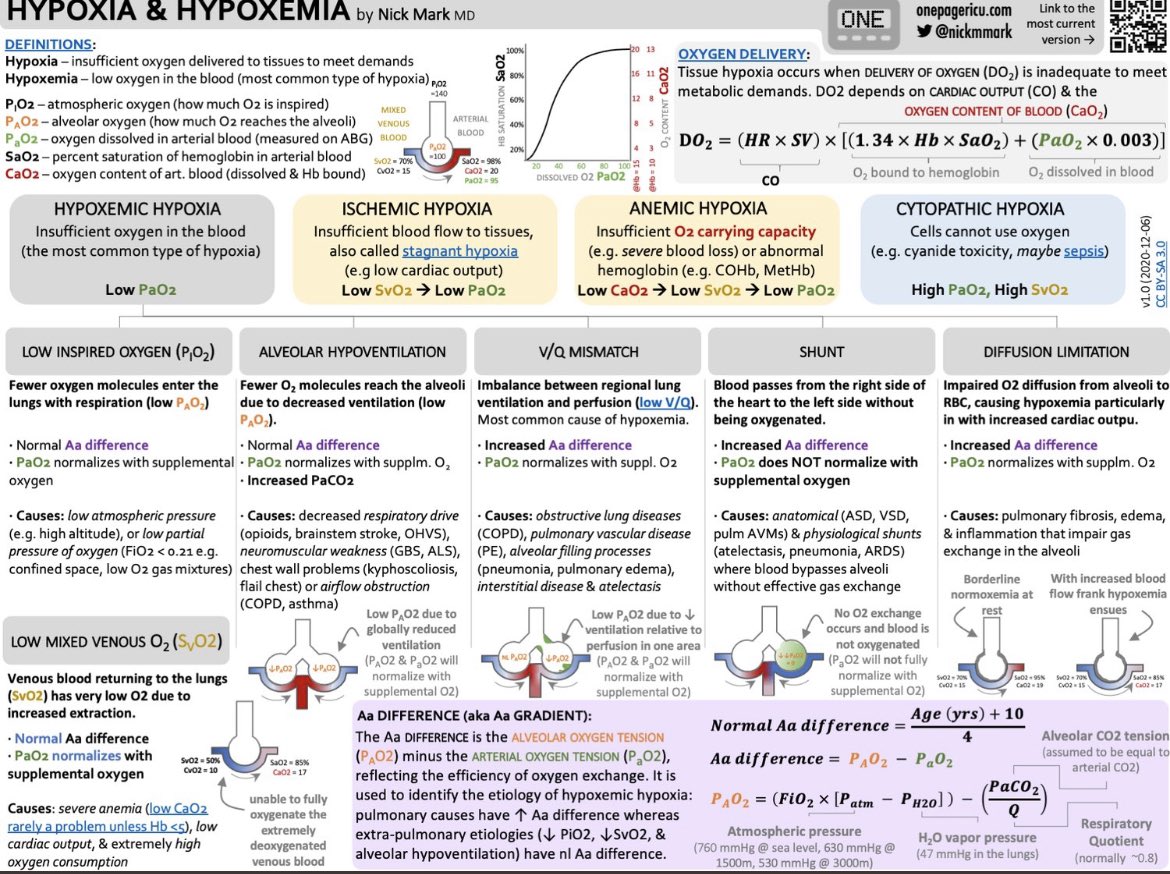 Very nice and concise #onepager on #hypoxia. Thank you <a href="/nickmmark/">Nick Mark MD</a> for another great one! #PedsICU #MedTwitter