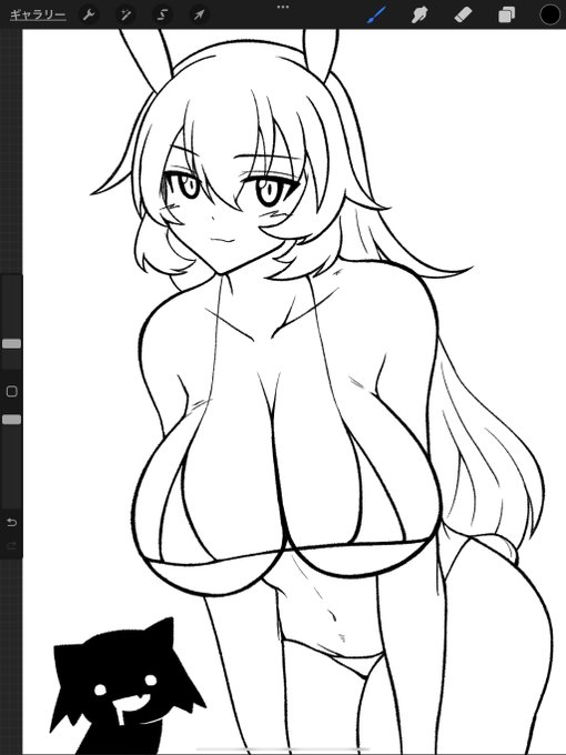 ラフ飛ばして線画。

淫獣も追加。 https://t.co/U362OdaaPY 