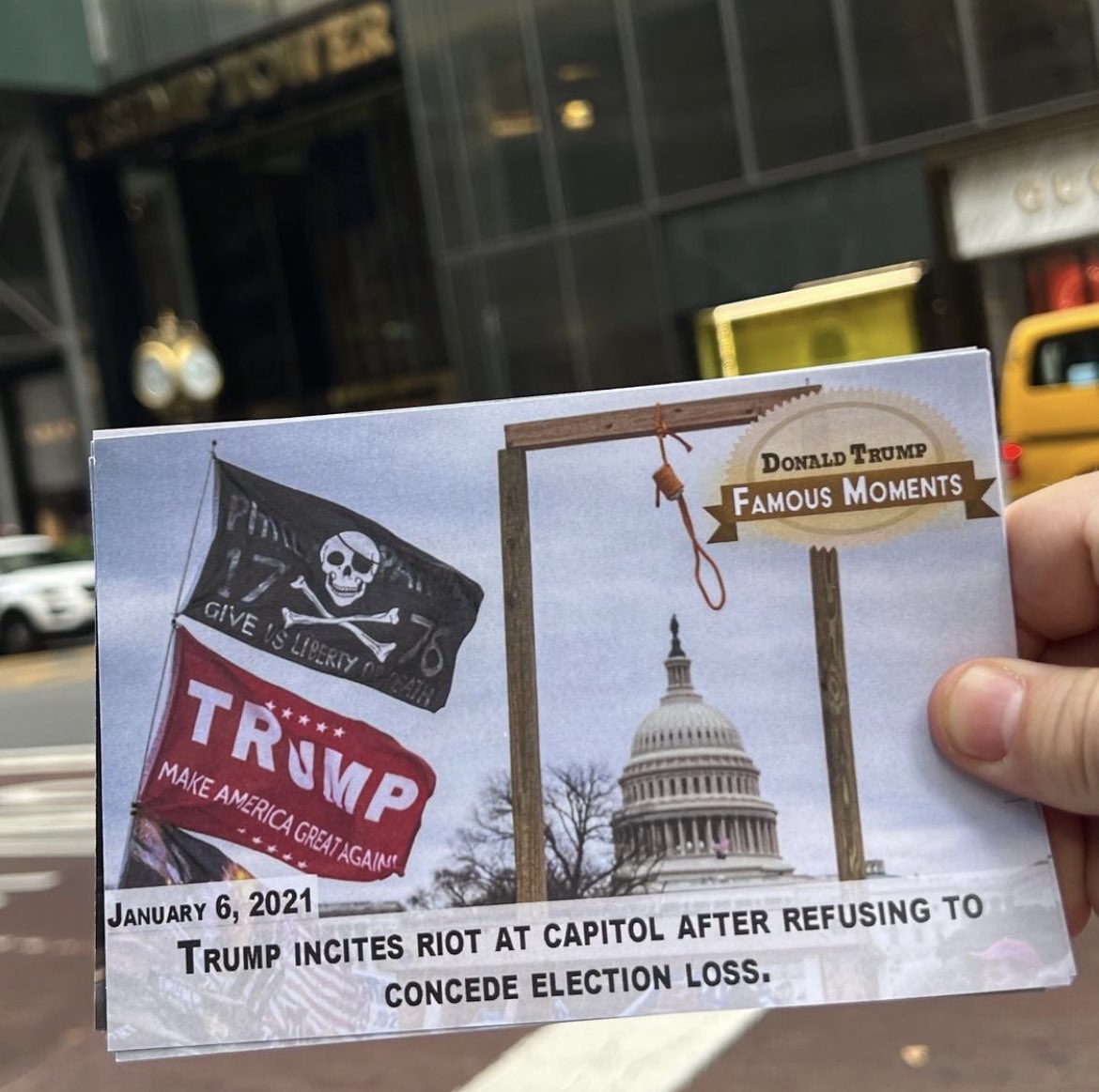 TheGoodLiars's tweet photo. Put some honest post cards in the Trump Tower gift shop in honor of Donald Trump’s recent “achievements.” https://t.co/SHymDLCAjw