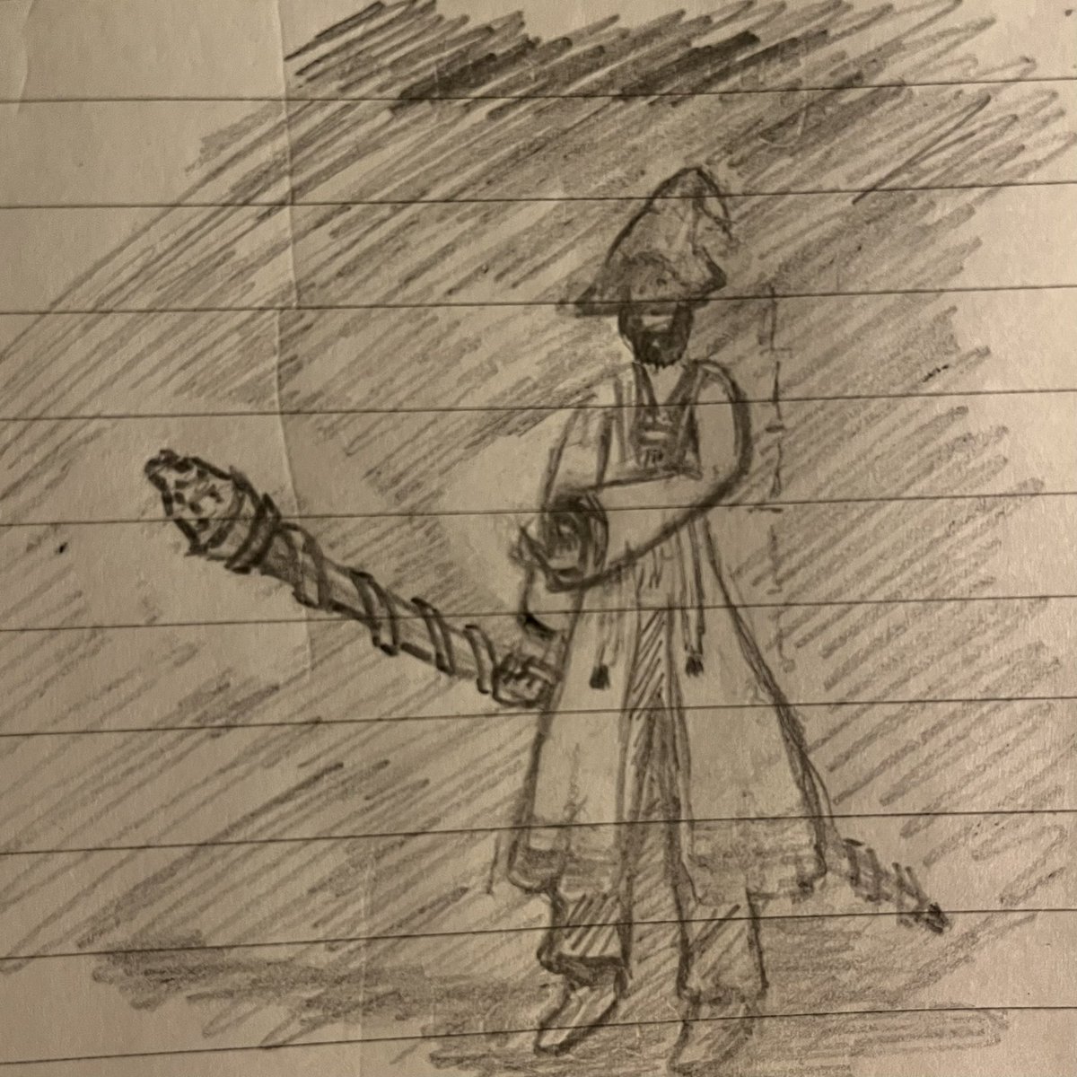 matrdesigns's tweet photo. Did a small sketch of something I would like to make digitally. I have an idea on a different pose, but I like how he is looking here. #art #sketch #wizard https://t.co/X4jImiydDA