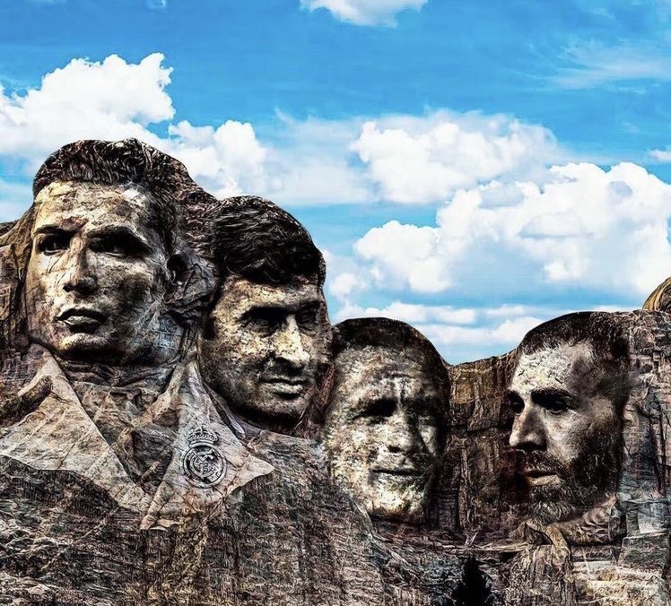 XavsFutbol's tweet photo. In terms of goalscoring, our mount Rushmore has 1405 goals between them for Real Madrid. 

One of them came from our very own youth academy, two of them won 4 CL titles together, one of them built Madrid to what it is today and all of them wrote history. https://t.co/gm4ignkL9b