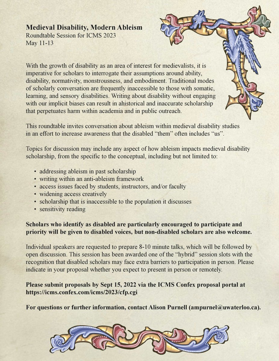 Please check out this #CFP for #ICMS2023 and share it with colleagues who might be interested! #MedievalTwitter #dishist #histmed