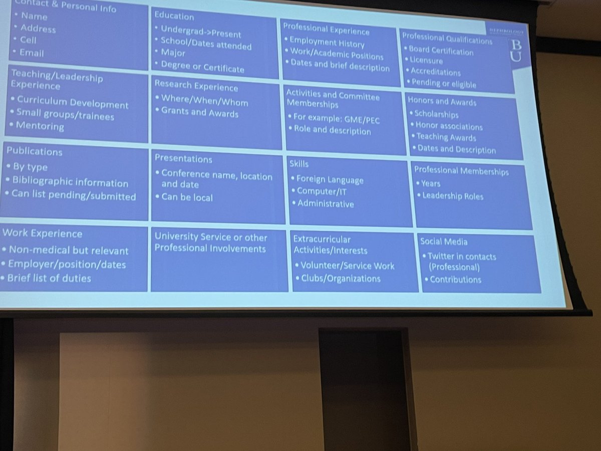 #NBLUniv! Making first impressions with CV topics. Important for the next year. #Gallatin