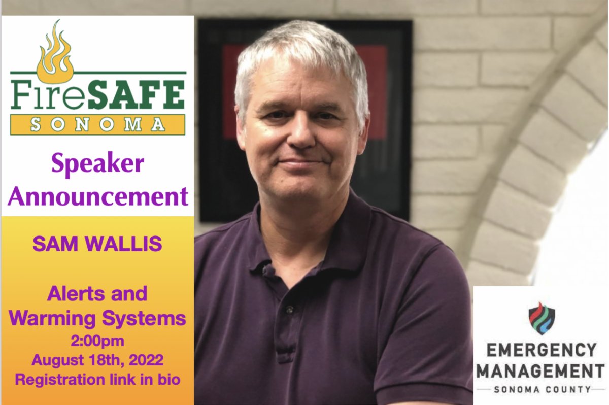 Are you interested in learning about Sonoma County Alerts and Warning Systems? If so, please join our monthly virtual Fire Alliance Meeting with Sam Wallis, this Thursday, August 18th, at 2 PM Streaming live on our YouTube Channel. Visit our IG for registration links.