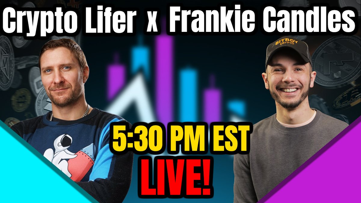 CryptoLifer33's tweet photo. Catch me #live on @Frankie_Candles' channel today at 5:30PM EST!!
Channel Link:
https://t.co/TI4NfvMOi2
@Bitboy_Crypto #bitcoin #btc #bitsquad #CandleMafia #crypto #cryptocurrency #LiferGang #Altcoins #TAAllDay https://t.co/QgOjaEkLH9