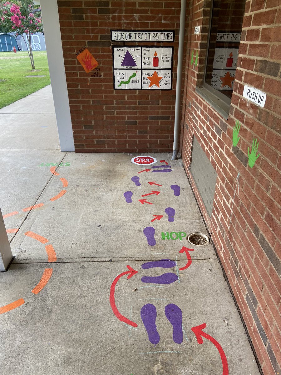 SELjrobinson's tweet photo. Our team painted a sensory walk for all of our students to enjoy @SpotswoodElem 💜💚🧡♥️ https://t.co/MksQz5YbMG