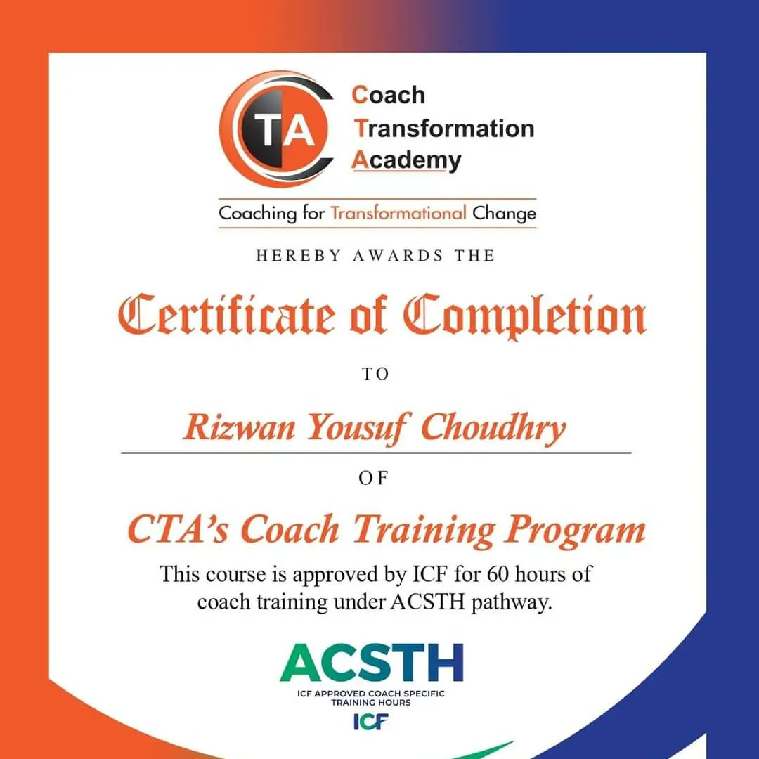 rizchoudhrylive's tweet photo. #Certified #lifecoach #global #CPC #ICF #ACSTH #SHRM #CTA #Dubai #UAE #coaching #journey #stepahead #achieve #motivation #Alhamdulillah #spread #love #peace #care #rizchoudhrylive
Thank you Mr Haris Syed &amp; Coach Transformation Academy UAE for all the support my coaching journey https://t.co/rFYqtZq09L