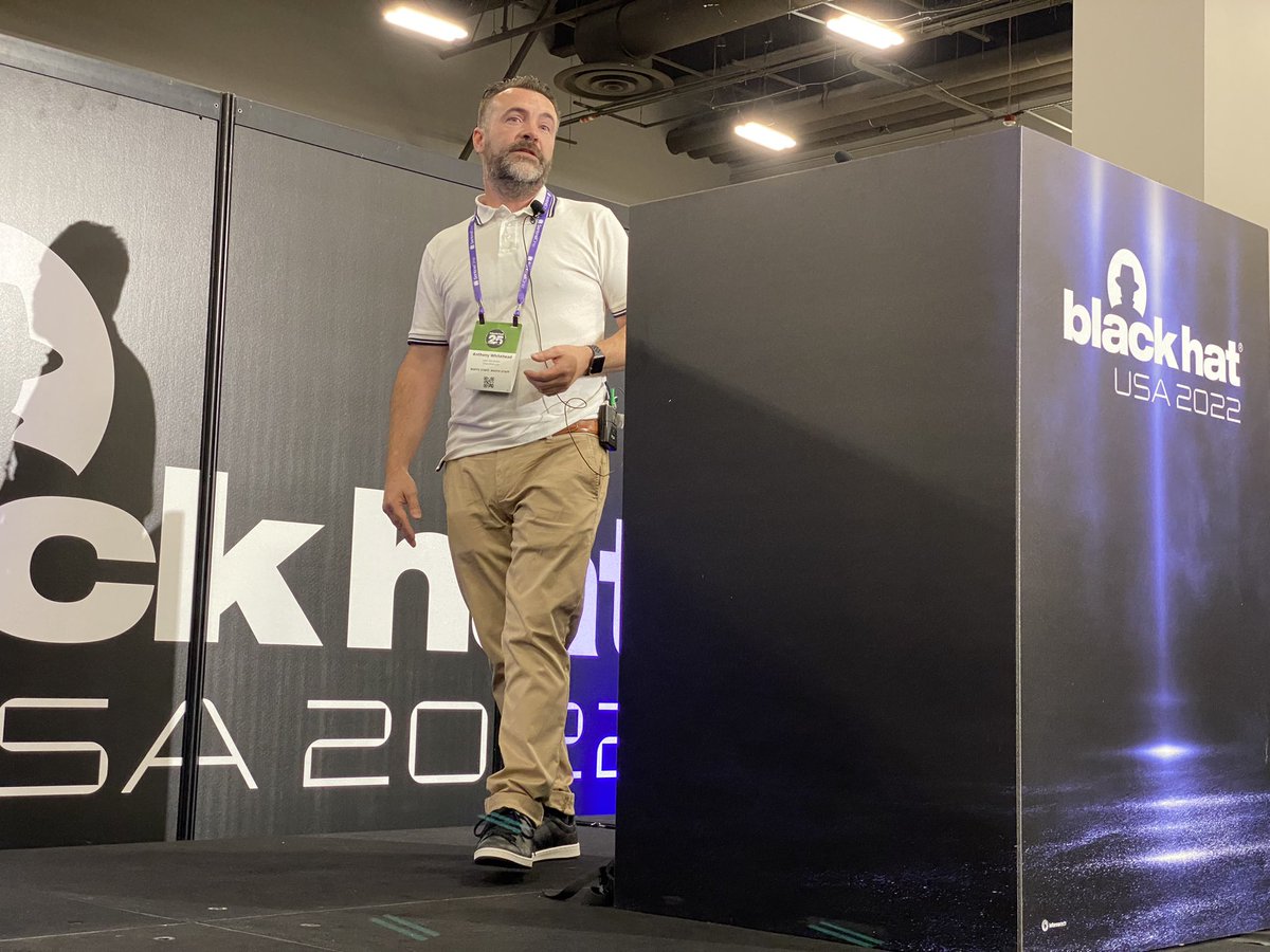 marcblackmer's tweet photo. Our lead developer Anthony Whitehead beginning his session on #microsharding as an alternative to #encryption. #BHUSA2022 @ShardSecure https://t.co/LEQvLh5msU
