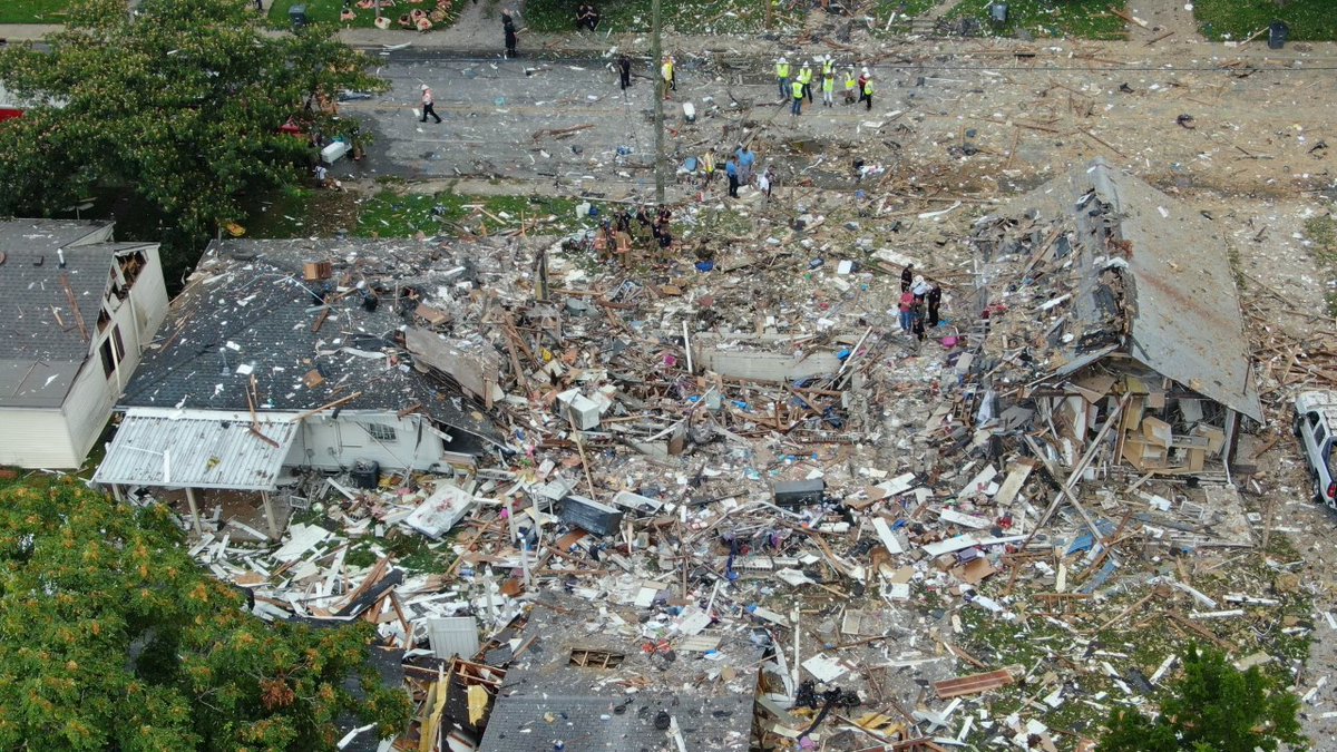 RyanReynolds's tweet image. The drone photos from the Weinbach Avenue explosion are heartbreaking. Credit to @mfetscher