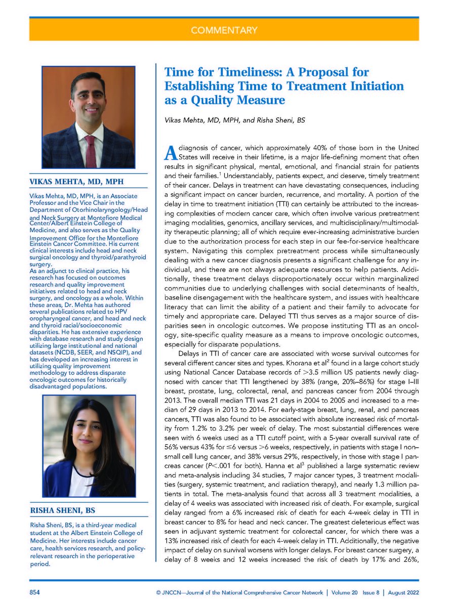 JNCCN's tweet photo. 𝙅𝙪𝙨𝙩 𝙋𝙪𝙗𝙡𝙞𝙨𝙝𝙚𝙙: @drvikasmehta and @RishaSheni propose instituting time to treatment initiation as a site-specific quality measure to improve oncologic outcomes, especially for disparate populations: https://t.co/QNdXaLUUTz #HealthDisparities #canceroutcomes https://t.co/JhIramEj0s