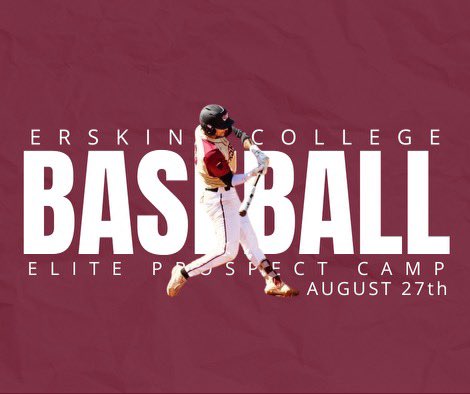 Join us on Saturday August 27th for our Fleet Baseball Prospect Camp! You will get a chance to interact with our current players & tour Erskine College! Sign up for this great opportunity! #ThePursuit⚾ | #TheFleetWay✈️ Register now at the link below⬇️ erskinecollegebaseballcamps.com/camps.php