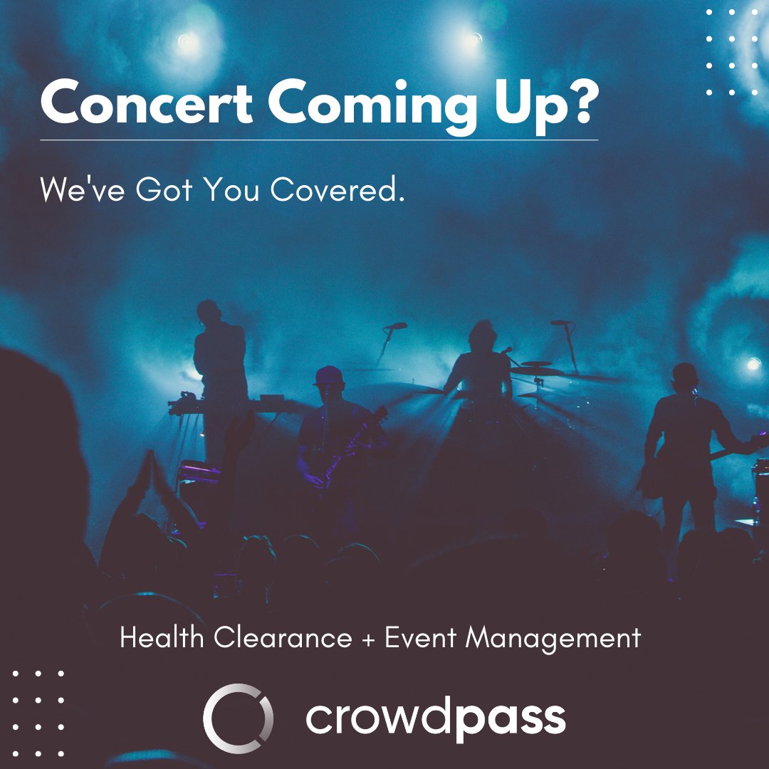 CrowdPassEvents's tweet photo. Check out our cutting-edge health clearance technology. Don't fret about COVID throwing your concert plans down the drain. Get in touch with our team today! https://t.co/onsgnNGmUV