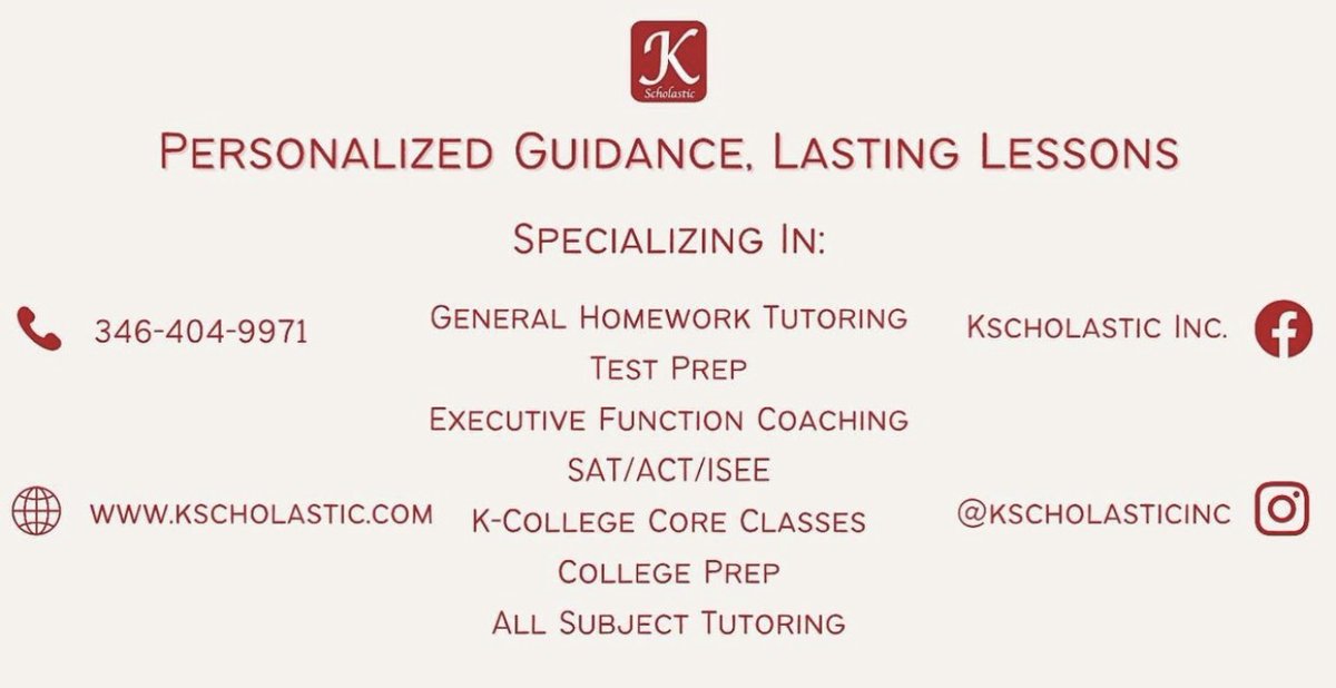 Kscholasticinc's tweet image. Are you interested in tutoring sessions? 
Here&apos;s a list of what we specialize in. #houstontutoring #tutors #houstontutor