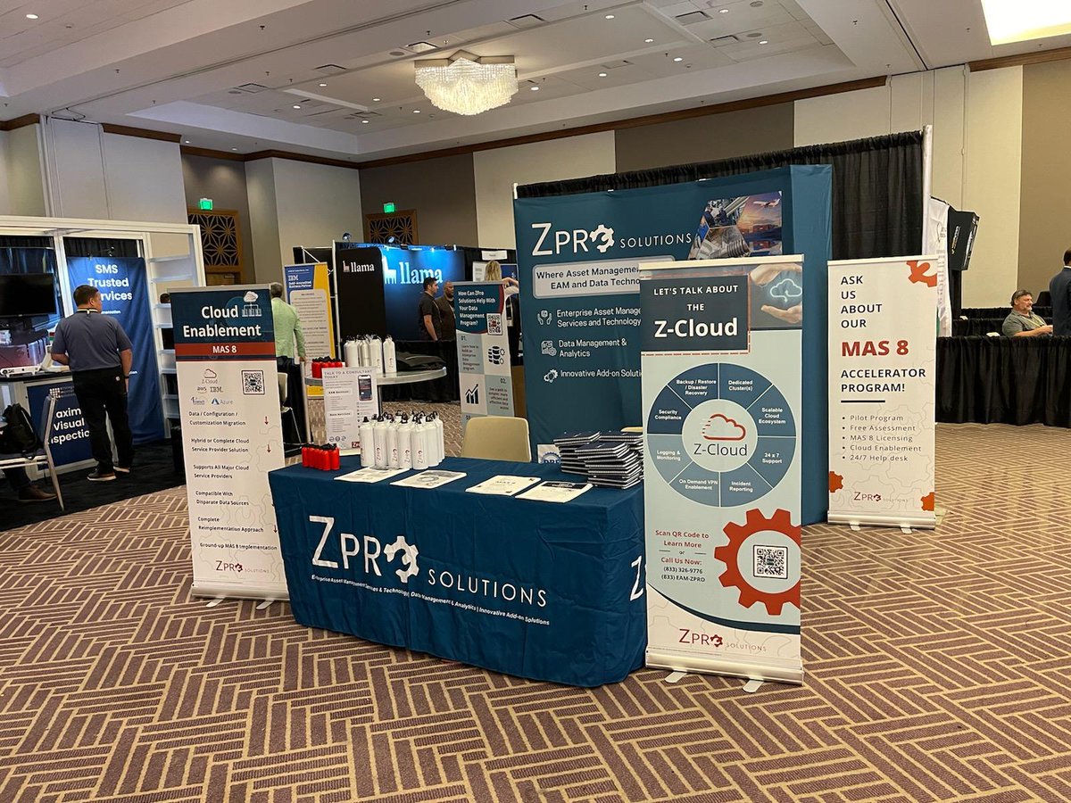 ZProSolutions's tweet photo. ZPro Solutions at booth no. 206 @MaximoWorld 2022!

#ZProSolutions #MaximoWorld #MaximoWorld2022
#AssetManagement
#datamanagement #BoothNo206 #ZPro #ZCloud #MAS8AcceleratorProgram #Robots #AI #ArtificialIntelligence #BoothNo206 https://t.co/15VO12s1jA
