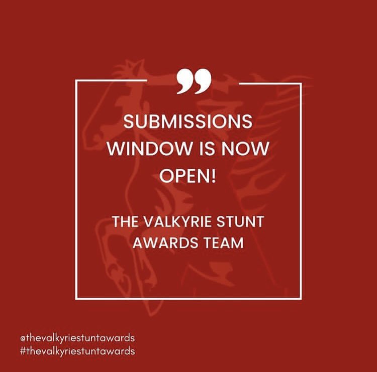 ValkyrieStunts's tweet photo. Remember where to submit your work #stunts #thevalkyriestuntawards https://t.co/PUlAEDWtsI