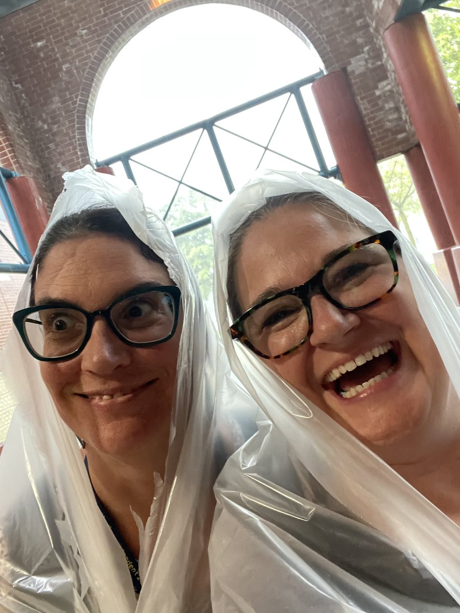 MonicaRoach15's tweet photo. When it is POURING but you are so ready to go home… trash bags to the rescue ! These #vbits have so much #vbhasjoy It was a great laugh at the end of #VBILSS ! Now… who’s ready for #CampCanvas tomorrow? Thanks for always being up for an adventure @joyineer ! https://t.co/Zl2VtCoImz
