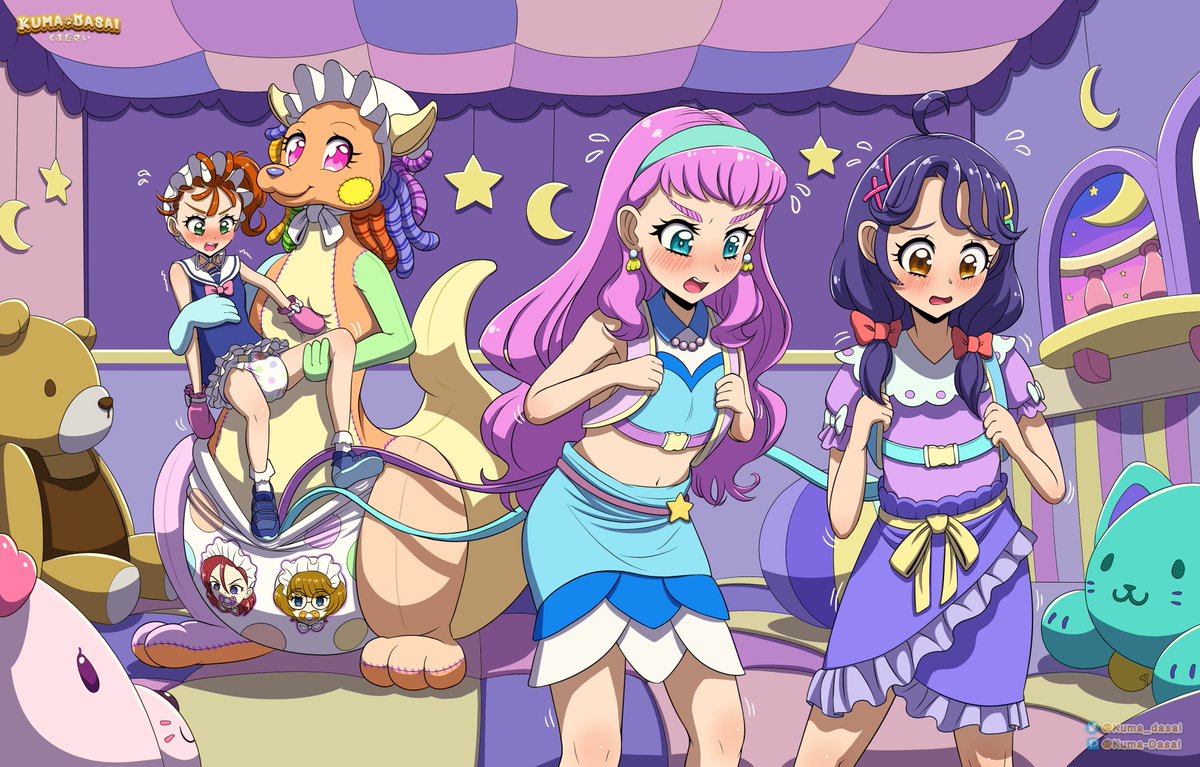 kuma_dasai's tweet photo. No one can escape mommy's pampering!! Not even powerful magical girls Tropical Rouge can resist being turned into mommy Celina's Pretty babies!✨🍼💕

Commission for @Pampered_Keiko Featuring OC Celina and Tropical Rouge Precure girls! https://t.co/vksG1JhjQZ