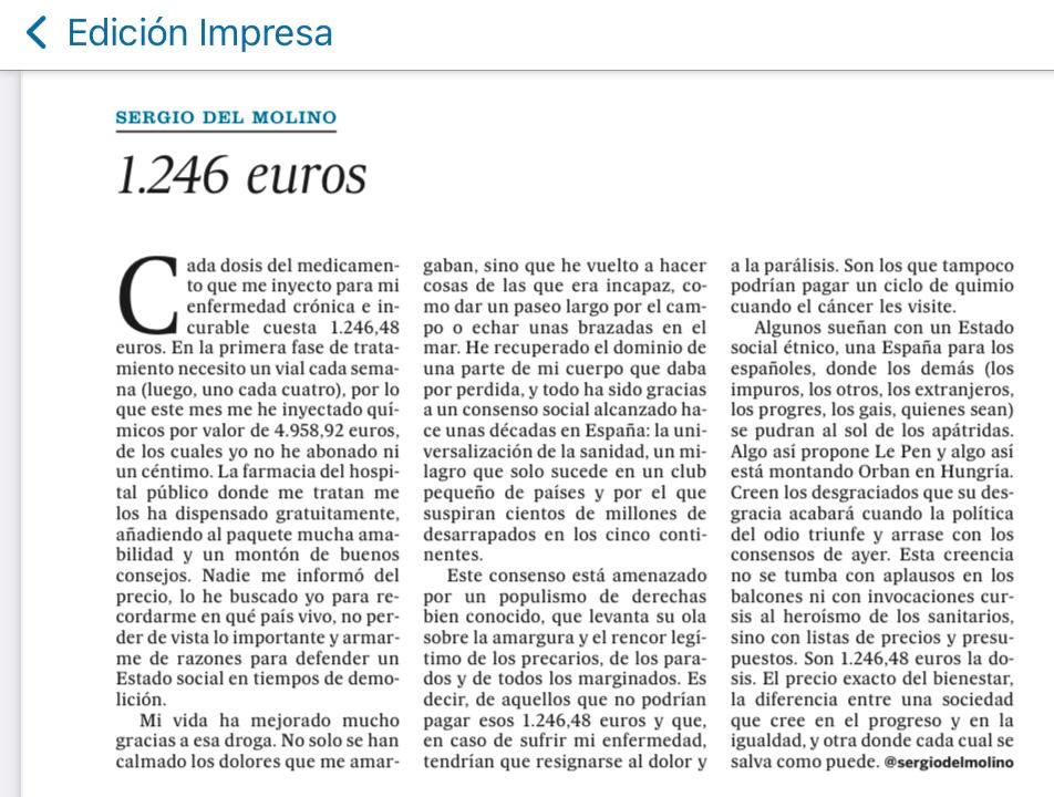 Porque la sanidad pública universal y de calidad no solo es eficaz para hacer efectivo el derecho a la salud, es también un servicio público de redistribución de la riqueza y contribuye a disminuir la desigualdad. Por eso, defenderla es un deber de ciudadanía responsable.