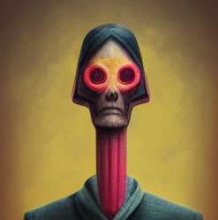 RealCryptoFace's tweet photo. Typed in Pencilneck Hate Watcher in the AI art generator and this is what it came up with https://t.co/mLnZ7nfbhQ