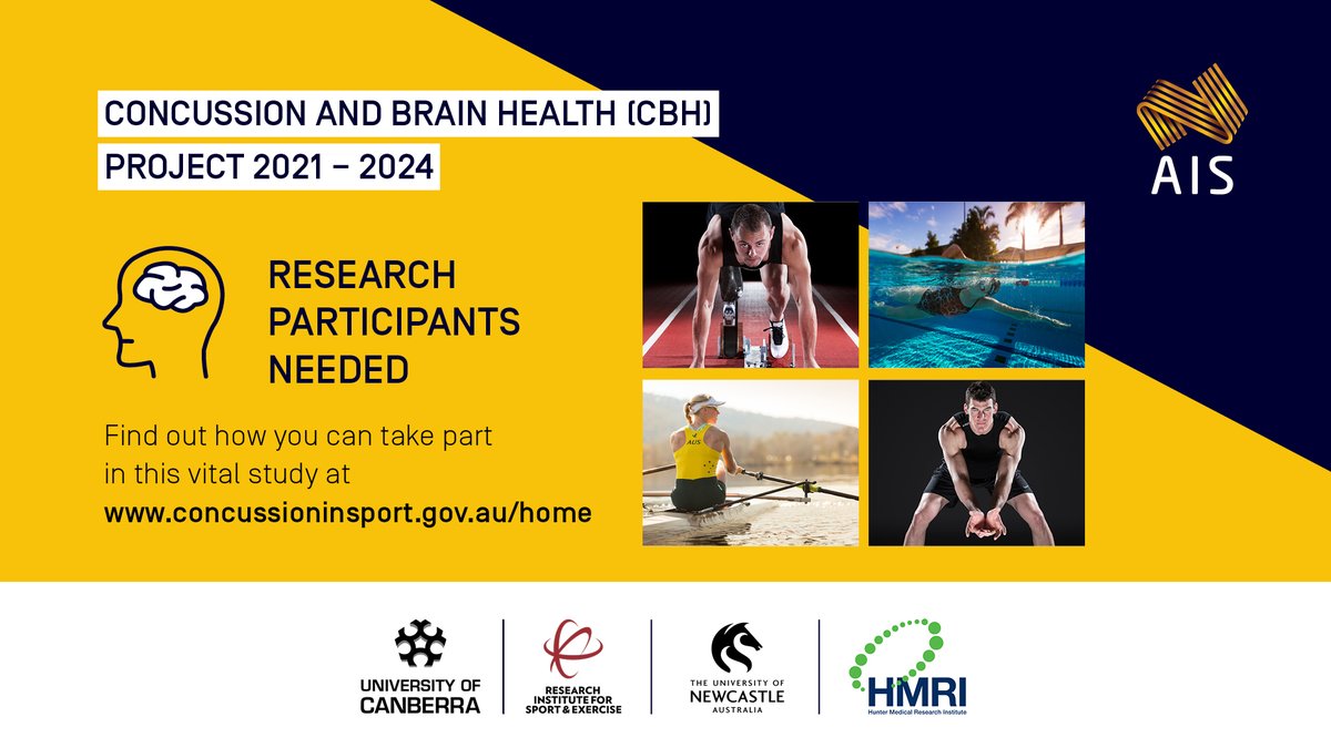 theAIS's tweet image. Are you a retired rowing, canoe, swimming, athletics, cycling, triathlon or volleyball athlete who have represented Australia and have no history of concussion?  

Then we like to hear from you! 

🔗 Visit the Concussion &amp;amp; Brain Health Project concussioninsport.gov.au