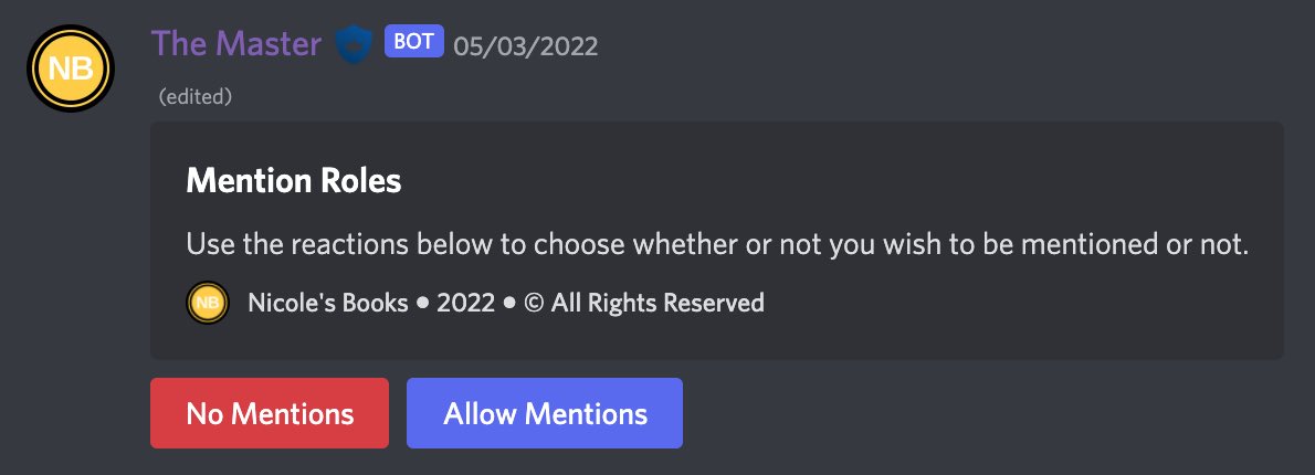 NicolesBooks1's tweet photo. We moved from using emoji reactions to using buttons instead, users who already had a role from the previous version of role reactions will keep their role and will not be effected by this update. https://t.co/JjdjKpd4vc