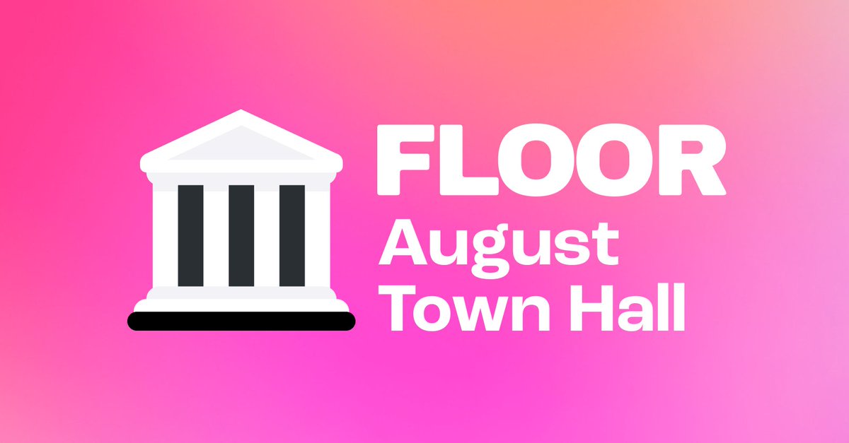 rally_xyz's tweet image. Welcome to Floor’s August Town Hall! 🏛

We have a *ton* to share today including new features launching today, coming soon and an airdrop for holders! 👀

Come join us: