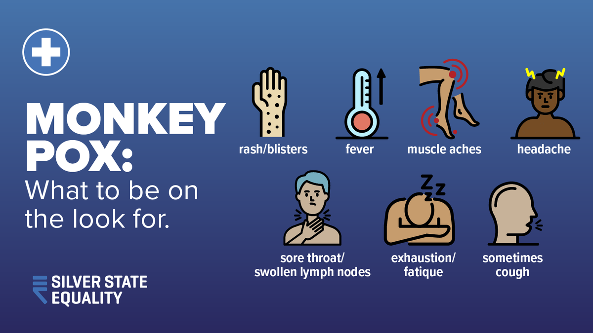silverstateeq's tweet photo. #MonkeyPox symptoms typically appear six to 13 days after exposure but may take up to three weeks 
You may experience all or some of these symptoms. 

https://t.co/bMUx6T6mSU

#monkeypoxresources #monkepoxinformation #keepingyouupdated #monkeypoxsysmptoms #monkeypoxdetails https://t.co/nLYGuB6GWr