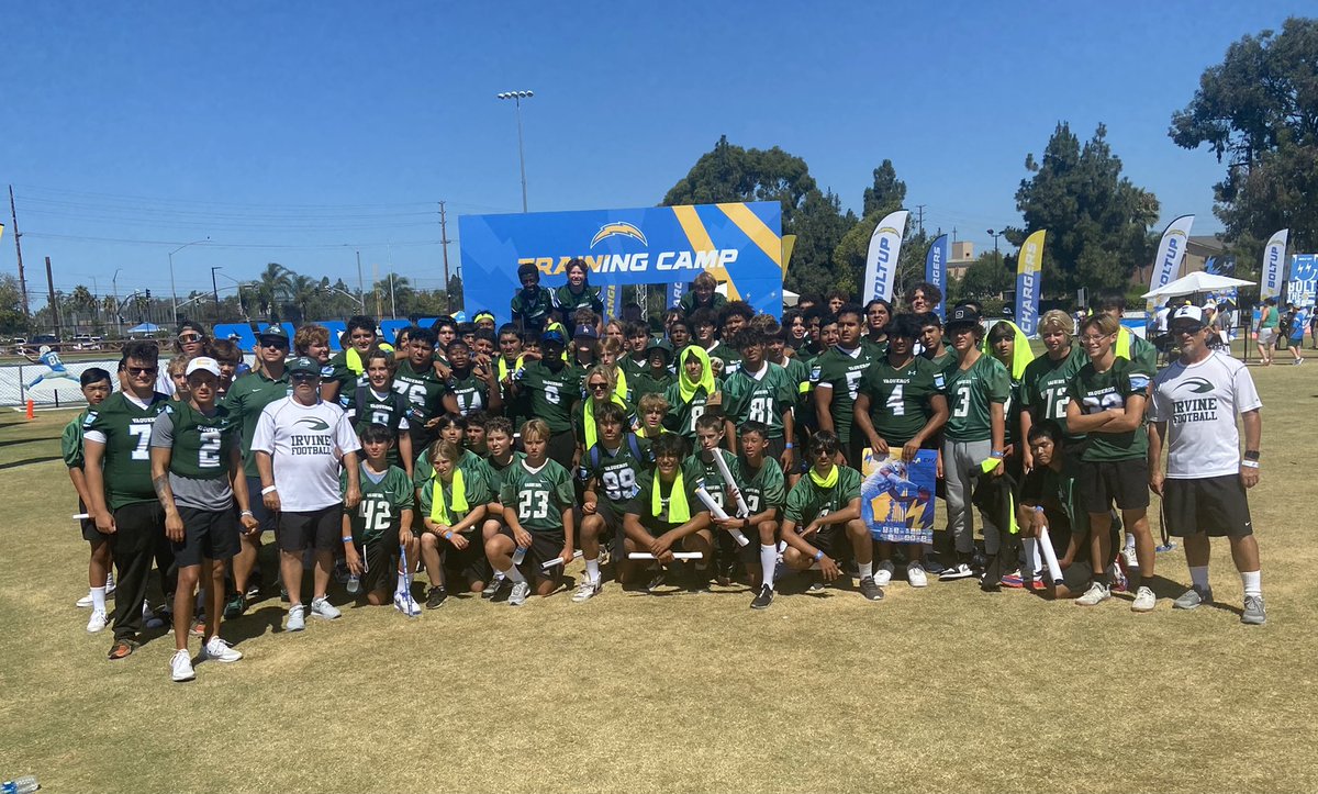 Irvine Vaqueros (@vaquerofootball) on Twitter photo Thank you <a href="/chargers/">Los Angeles Chargers</a> for having our program down to training camp! It was a great day! <a href="/RiczerAD/">Riczer Desvaristes</a> <a href="/OCSportsZone/">OC Sports Zone</a> <a href="/IHSathletics/">Irvine HS Athletics</a> <a href="/IHSVaqueros/">IHSVaqueros</a> #BoltUp #gogreen Thank you <a href="/chargers/">Los Angeles Chargers</a> for having our program down to training camp! It was a great day! <a href="/RiczerAD/">Riczer Desvaristes</a> <a href="/OCSportsZone/">OC Sports Zone</a> <a href="/IHSathletics/">Irvine HS Athletics</a> <a href="/IHSVaqueros/">IHSVaqueros</a> #BoltUp #gogreen
