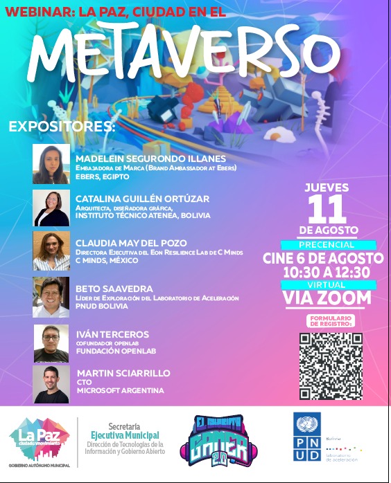 Beto Saavedra (he/el) (@betolive) on Twitter photo Mañana no te pierdas el webinar organizado por <a href="/LaPazAlcaldia/">Gobierno Autónomo Municipal de La Paz</a> y 🇧🇴<a href="/UNDPAccLabs/">UNDP Accelerator Labs</a> sobre el #metaverso con <a href="/claudiamdelpozo/">Claudia Del Pozo</a> de 🇲🇽<a href="/CMinds_co/">C Minds</a>, <a href="/Acatincho/">Martin Sciarrillo</a> de 🇦🇷@MSFTArgentina, <a href="/mad_aswell/">Madelein Segurondo</a> de 🇪🇬<a href="/EbersLTD/">Ebers</a>, <a href="/ivntres/">Iván Terceros</a> de 🇪🇨<a href="/OpenlabEc/">OpenlabEC</a> y Catalina Guillén
Regístrate en undp.zoom.us/webinar/regist… Mañana no te pierdas el webinar organizado por <a href="/LaPazAlcaldia/">Gobierno Autónomo Municipal de La Paz</a> y 🇧🇴<a href="/UNDPAccLabs/">UNDP Accelerator Labs</a> sobre el #metaverso con <a href="/claudiamdelpozo/">Claudia Del Pozo</a> de 🇲🇽<a href="/CMinds_co/">C Minds</a>, <a href="/Acatincho/">Martin Sciarrillo</a> de 🇦🇷@MSFTArgentina, <a href="/mad_aswell/">Madelein Segurondo</a> de 🇪🇬<a href="/EbersLTD/">Ebers</a>, <a href="/ivntres/">Iván Terceros</a> de 🇪🇨<a href="/OpenlabEc/">OpenlabEC</a> y Catalina Guillén
Regístrate en undp.zoom.us/webinar/regist…